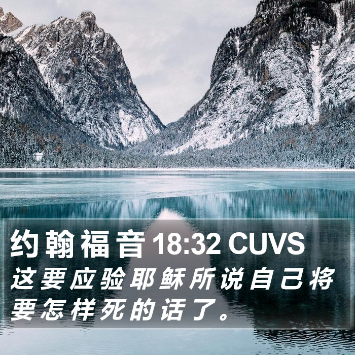 约 翰 福 音 18:32 CUVS Bible Study