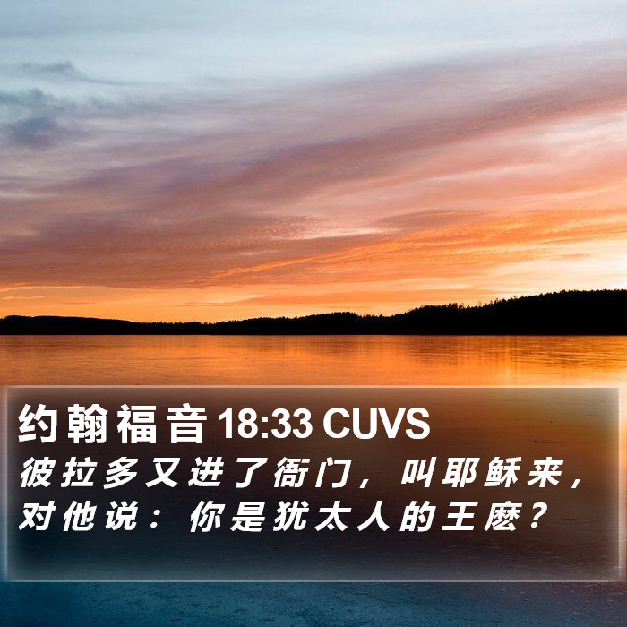 约 翰 福 音 18:33 CUVS Bible Study