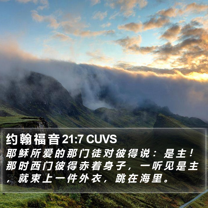 约 翰 福 音 21:7 CUVS Bible Study