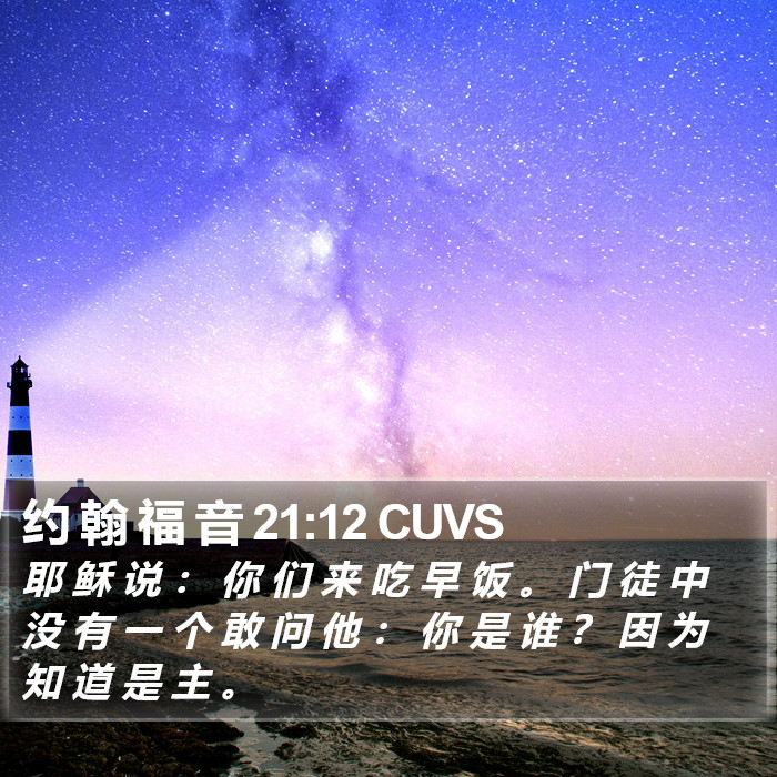 约 翰 福 音 21:12 CUVS Bible Study