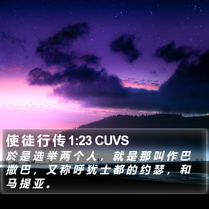 使 徒 行 传 1:23 CUVS Bible Study