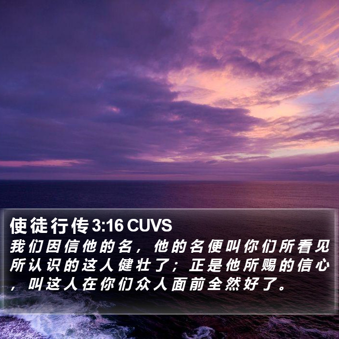 使 徒 行 传 3:16 CUVS Bible Study