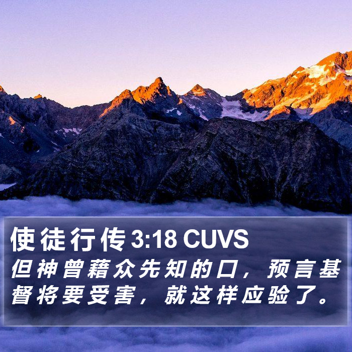 使 徒 行 传 3:18 CUVS Bible Study