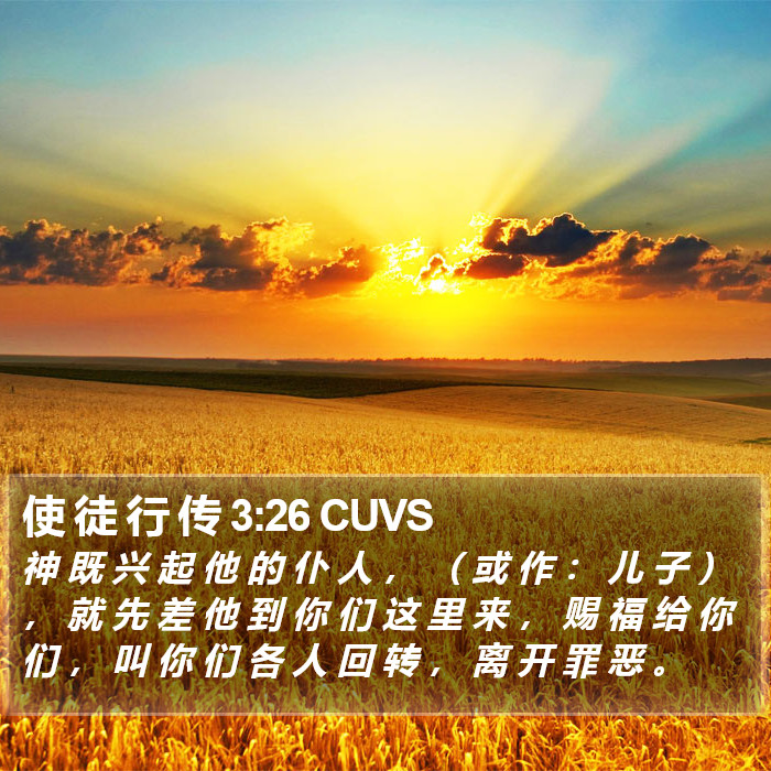 使 徒 行 传 3:26 CUVS Bible Study