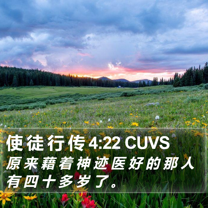 使 徒 行 传 4:22 CUVS Bible Study
