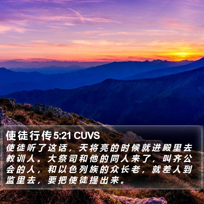 使 徒 行 传 5:21 CUVS Bible Study