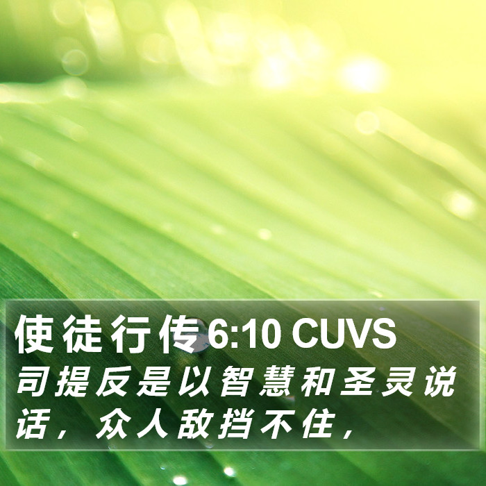 使 徒 行 传 6:10 CUVS Bible Study