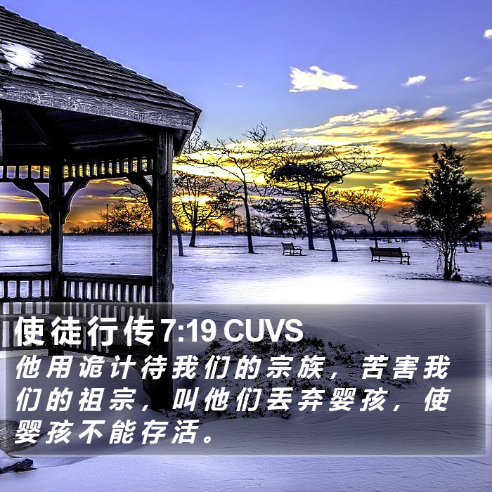 使 徒 行 传 7:19 CUVS Bible Study