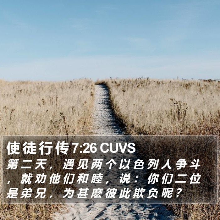 使 徒 行 传 7:26 CUVS Bible Study