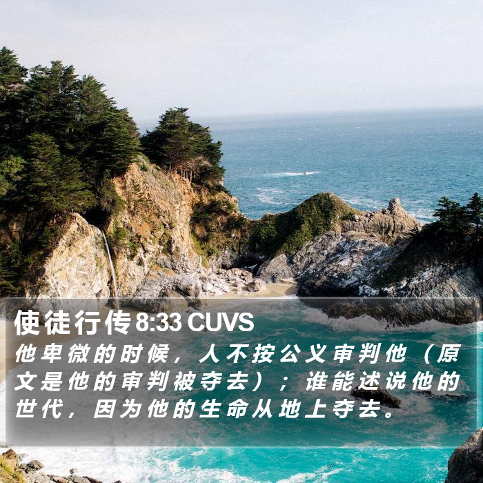 使 徒 行 传 8:33 CUVS Bible Study