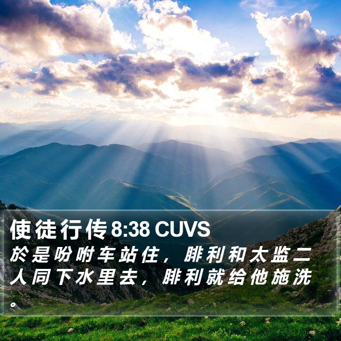 使 徒 行 传 8:38 CUVS Bible Study