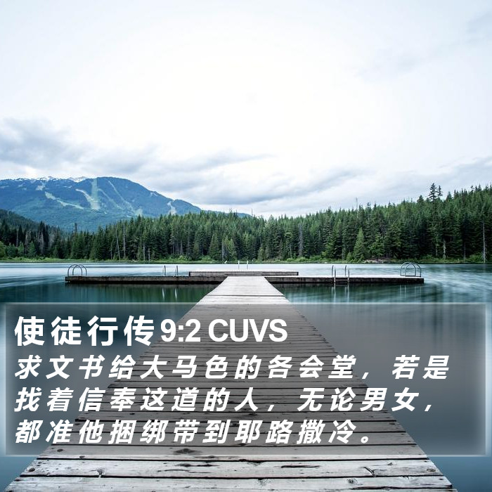 使 徒 行 传 9:2 CUVS Bible Study