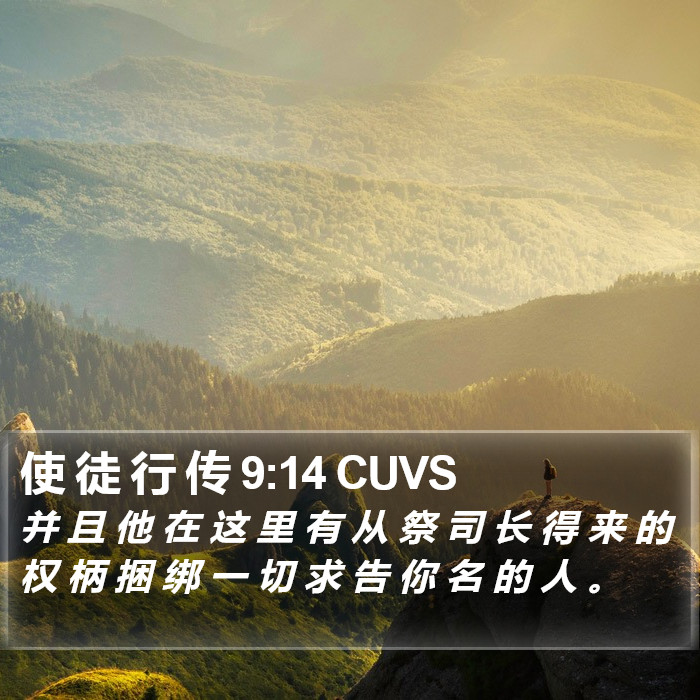 使 徒 行 传 9:14 CUVS Bible Study