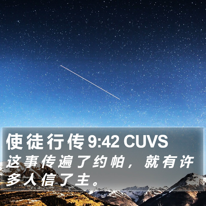 使 徒 行 传 9:42 CUVS Bible Study