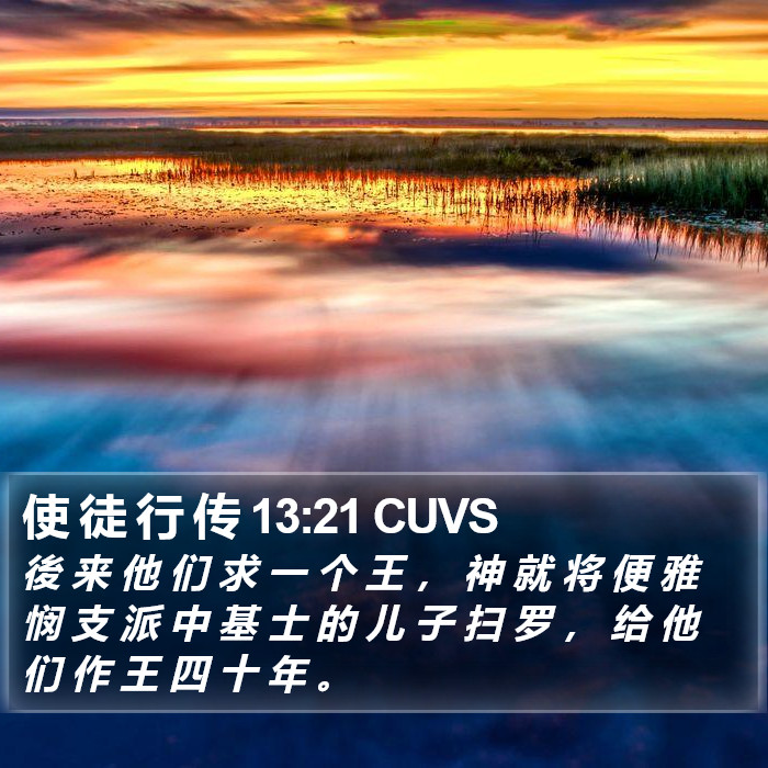 使 徒 行 传 13:21 CUVS Bible Study