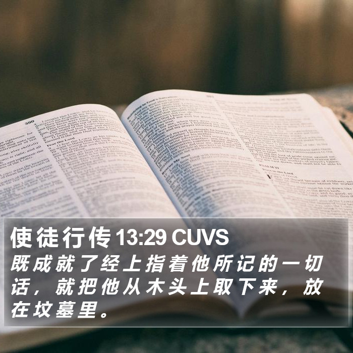 使 徒 行 传 13:29 CUVS Bible Study