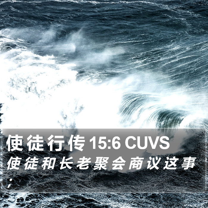 使 徒 行 传 15:6 CUVS Bible Study