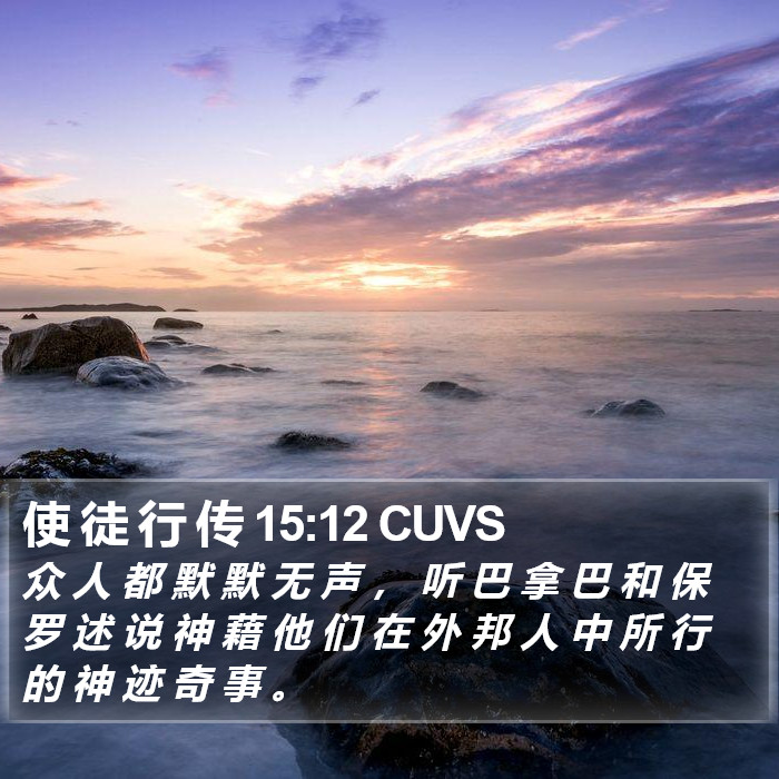 使 徒 行 传 15:12 CUVS Bible Study