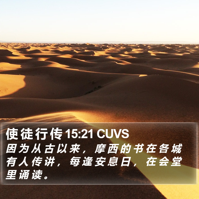 使 徒 行 传 15:21 CUVS Bible Study