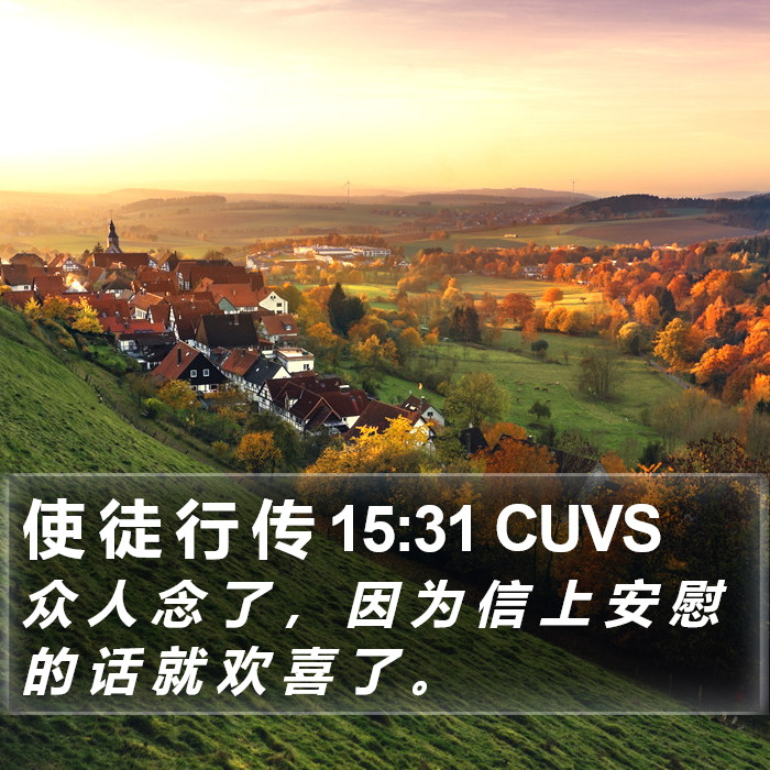 使 徒 行 传 15:31 CUVS Bible Study