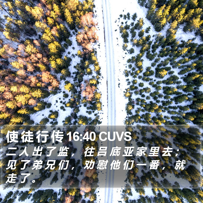 使 徒 行 传 16:40 CUVS Bible Study