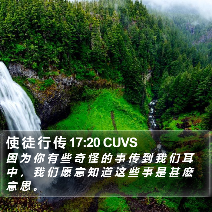 使 徒 行 传 17:20 CUVS Bible Study