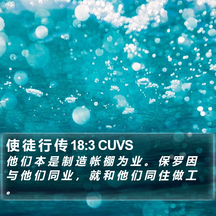 使 徒 行 传 18:3 CUVS Bible Study