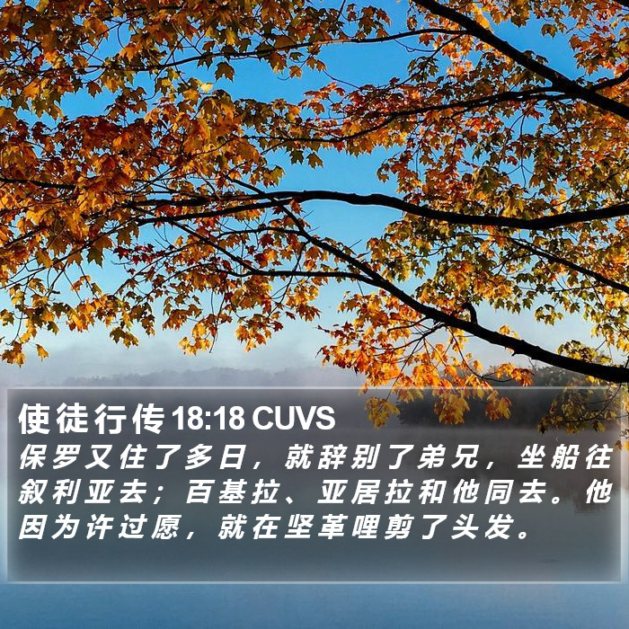 使 徒 行 传 18:18 CUVS Bible Study