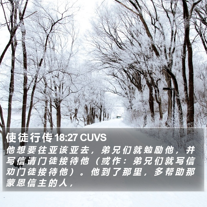 使 徒 行 传 18:27 CUVS Bible Study