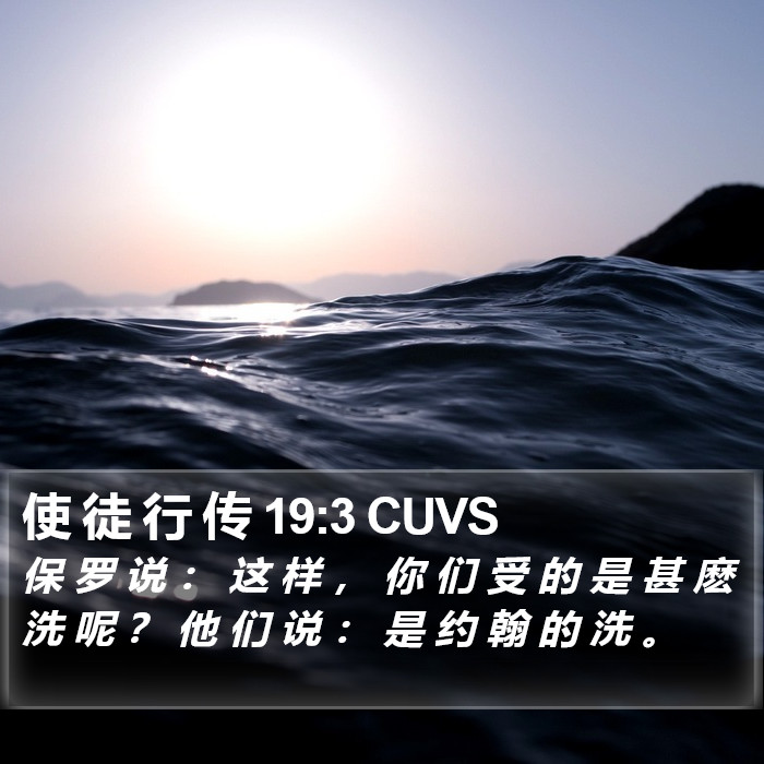 使 徒 行 传 19:3 CUVS Bible Study