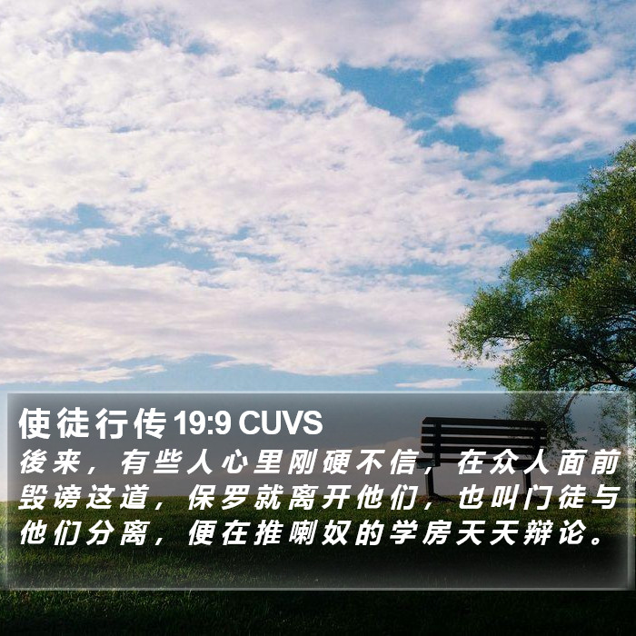 使 徒 行 传 19:9 CUVS Bible Study