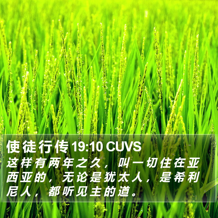 使 徒 行 传 19:10 CUVS Bible Study
