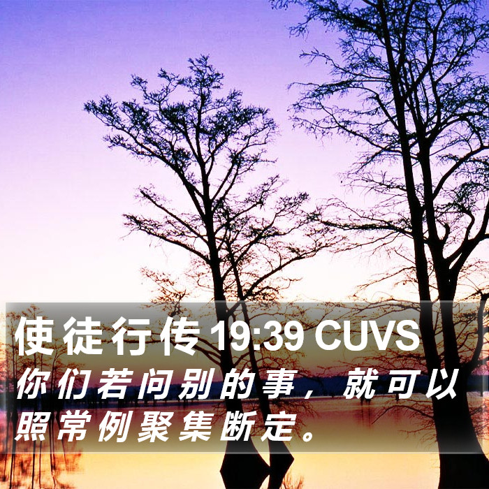 使 徒 行 传 19:39 CUVS Bible Study