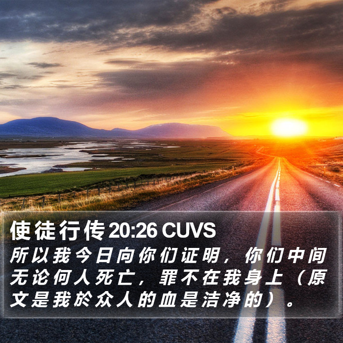 使 徒 行 传 20:26 CUVS Bible Study