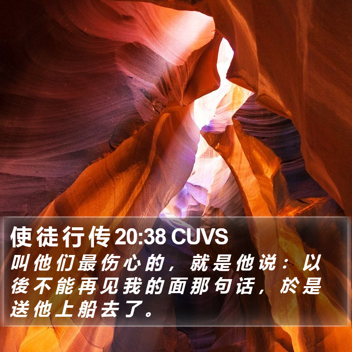 使 徒 行 传 20:38 CUVS Bible Study