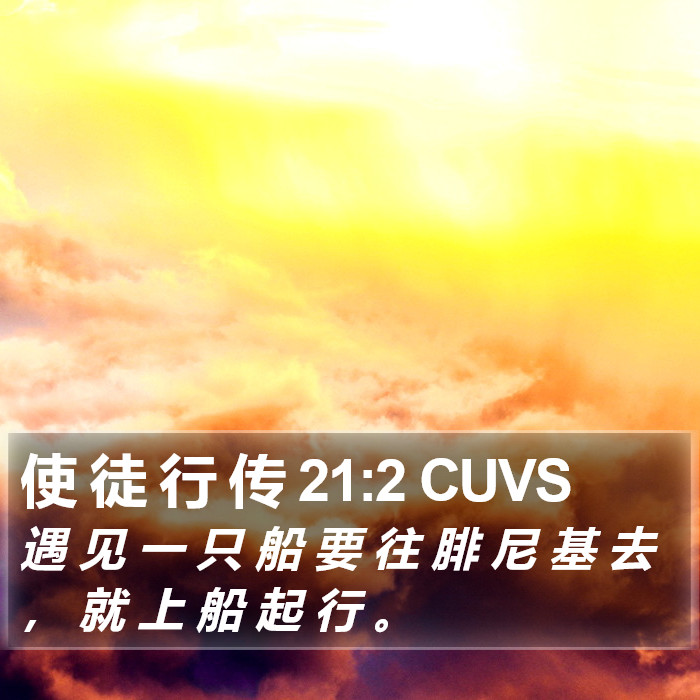 使 徒 行 传 21:2 CUVS Bible Study