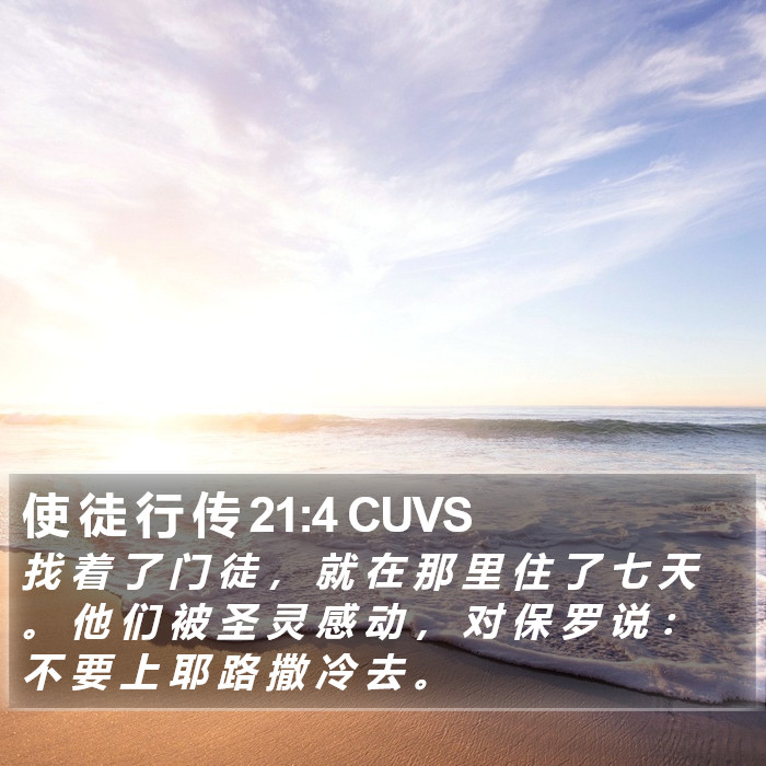 使 徒 行 传 21:4 CUVS Bible Study