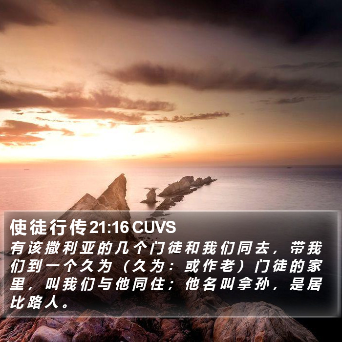 使 徒 行 传 21:16 CUVS Bible Study