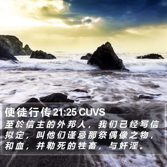 使 徒 行 传 21:25 CUVS Bible Study