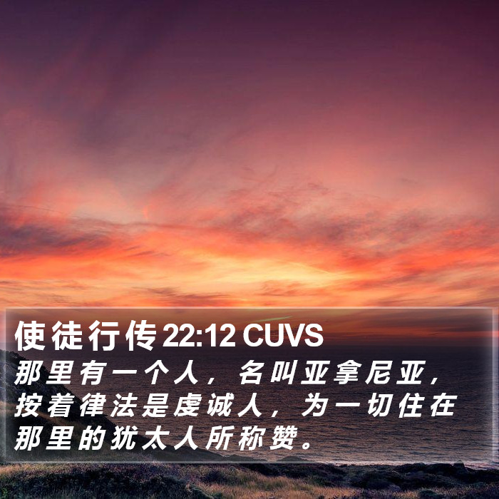 使 徒 行 传 22:12 CUVS Bible Study