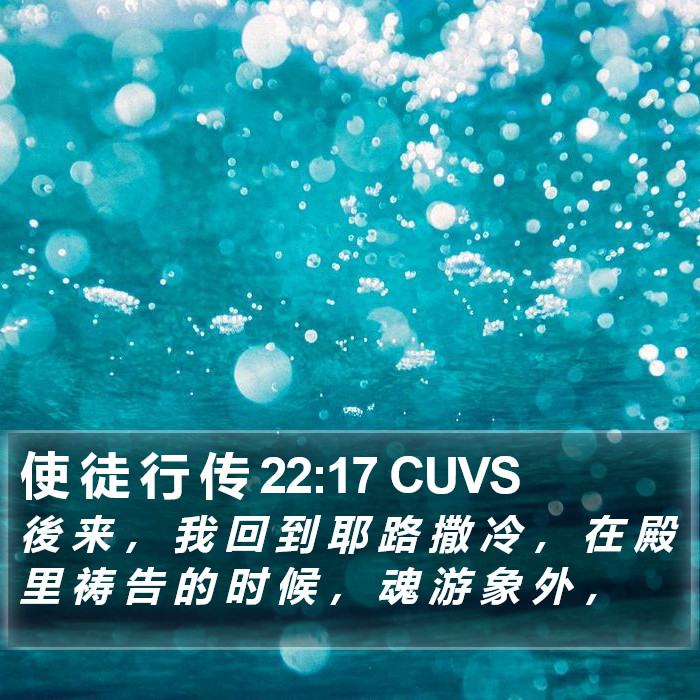 使 徒 行 传 22:17 CUVS Bible Study