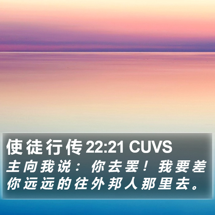 使 徒 行 传 22:21 CUVS Bible Study