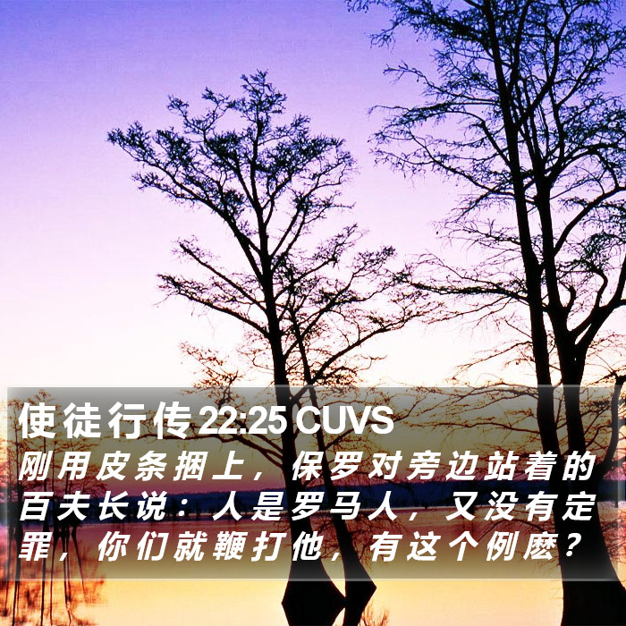 使 徒 行 传 22:25 CUVS Bible Study