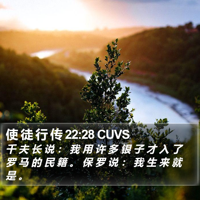 使 徒 行 传 22:28 CUVS Bible Study