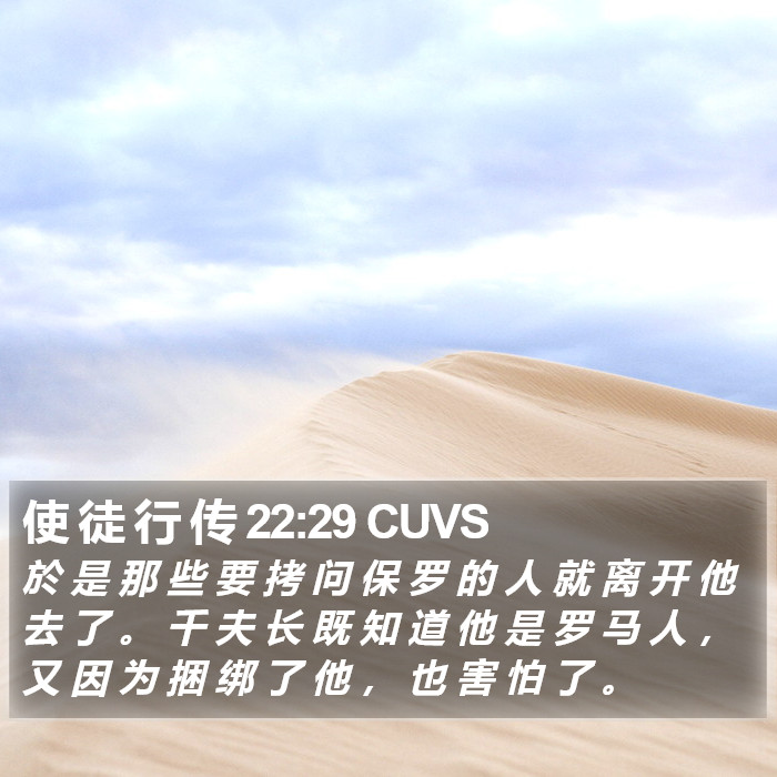 使 徒 行 传 22:29 CUVS Bible Study