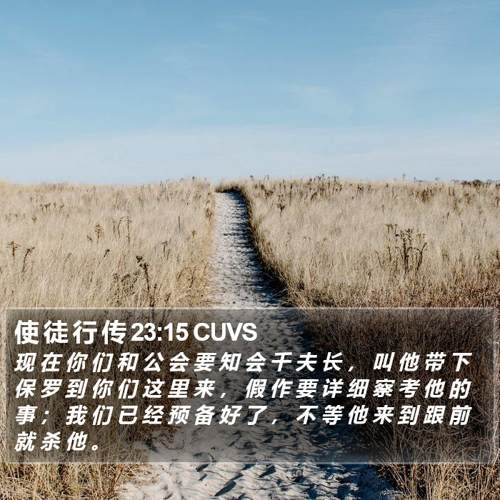 使 徒 行 传 23:15 CUVS Bible Study