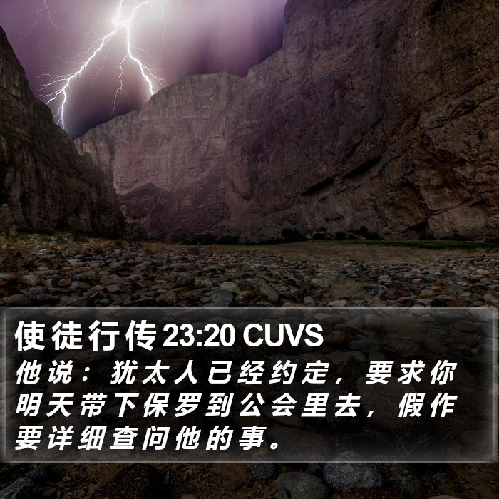 使 徒 行 传 23:20 CUVS Bible Study