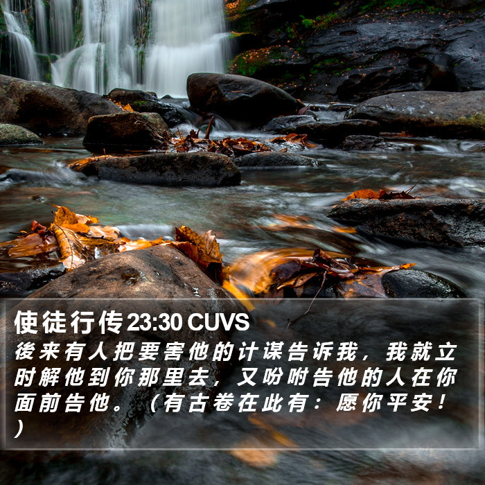 使 徒 行 传 23:30 CUVS Bible Study