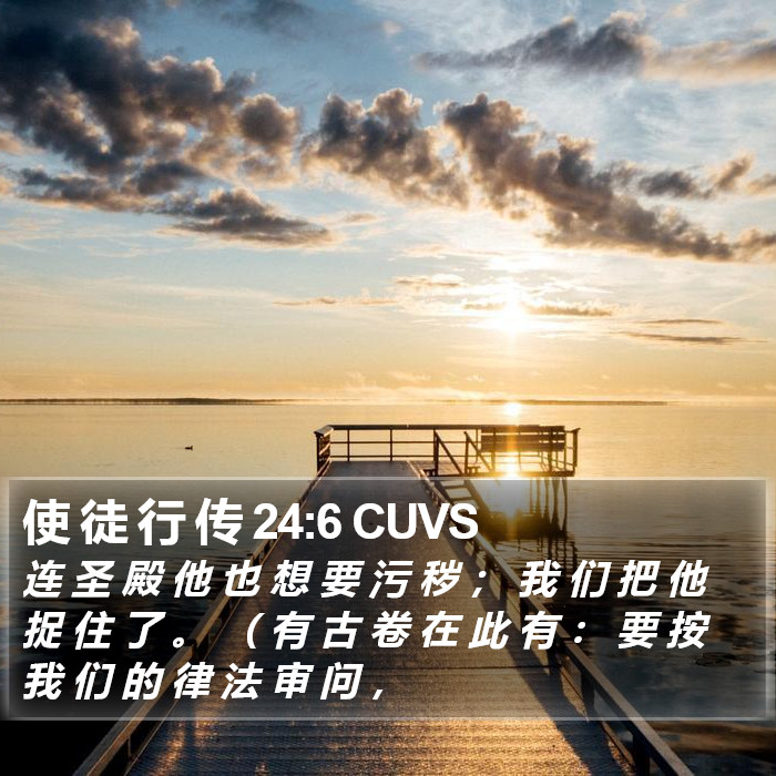 使 徒 行 传 24:6 CUVS Bible Study