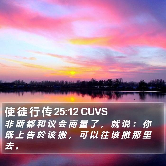 使 徒 行 传 25:12 CUVS Bible Study